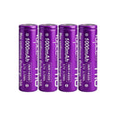 Four Vapcell 14500 1000mAh 10A batteries in storage case