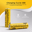 Vapcell 14500 1000mAh button top battery close up showing positive nipple