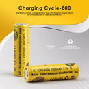 Close-up of Vapcell 14500 1000mAh 3A battery wrap with NMC marking