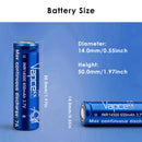 Flat top and button top Vapcell 14500 7A options