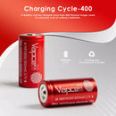 Vapcell 18350 850mAh flat top battery close-up showing 10A rating