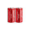 Two Vapcell 18350 1600mAh ultra-high capacity flat top batteries in pack