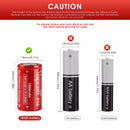 Bar chart comparing 18350 capacities with Vapcell 1600mAh on top