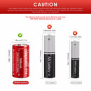 Bar chart comparing 18350 capacities with Vapcell 1600mAh on top