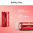 Vapcell 18350 1600mAh battery on a digital scale or in a battery analyzer