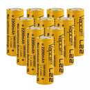 Ten pack Vapcell 18500 2200mAh 4A batteries in box with top options