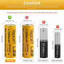 Capacity test chart showing 2200mAh at 0.5A and 4A discharge