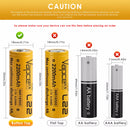 Capacity test chart showing 2200mAh at 0.5A and 4A discharge