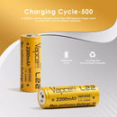 Vapcell 18500 2200mAh battery with INR 4A markings close-up