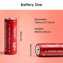 VAPCELL 18500 2400mAh battery compared to an IMR 18500 1500mAh
