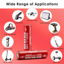 Vapcell 18650 2500mAh rechargeable battery powering a high-lumen flashlight for outdoor night use