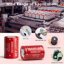 Vapcell 26350 A20 2000mAh 10A flat top batteries installed inside a high-power tactical flashlight for strong illumination