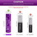 Chart showing 2A discharge curve and 800mAh capacity for Vapcell C8