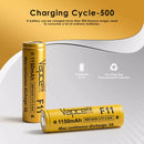 Vapcell F11 14430 battery detail showing 1150mAh F11 print