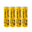 Four Vapcell F12 14500 1250mAh 3A NMC batteries in retail pack