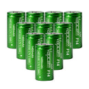 Vapcell F14 18350 1400mAh 3.7V 3A high-capacity Li-ion battery 10-pack with Button Top terminal (adds ~2mm length). A+ grade, true capacity for compact flashlights, RC toys, and vape mods.