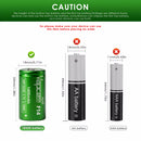 Infographic comparing Vapcell F14 capacity to standard 18350 cells