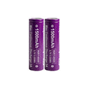Vapcell F15 14500 rechargeable Li-ion battery 1500mAh 3.7V 3A flat top, 2 pack, for flashlights, electric toothbrushes, and small electronics.