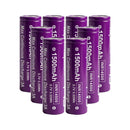 Vapcell F15 14500 rechargeable Li-ion battery 1500mAh 3.7V 3A flat top, 8 pack, for flashlights, electric toothbrushes, and small electronics.