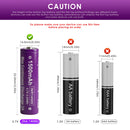 Vapcell F15 14500 1500mAh battery terminal guide showing Flat Top (14.0×50.0mm) and Button Top (adds ~2mm) options. Flat Top is ideal for spot welding; Button Top is designed for spring-loaded devices.

