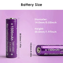 Vapcell F15 14500 flat top battery compared with AA alkaline battery