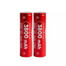 2Pcs Vapcell INR18650 F38 3800mAh 10A flat top battery front view – high capacity Li-ion cell for flashlight, power bank and DIY projects