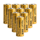 Vapcell G53 26650 5300mAh 3.7V 20A high-drain Li-ion battery 10-pack with Button Top terminal (adds ~2mm length). A+ grade, true capacity for flashlights, power tools, and DIY battery packs.