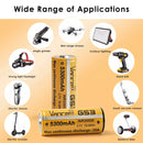Vapcell G53 26650 being inserted into a high drain vaping device or battery pack