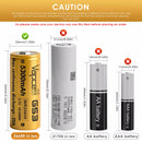 Comparison chart of Vapcell G53 vs G50 26650 capacity and discharge rate