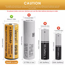 Comparison chart of Vapcell G53 vs G50 26650 capacity and discharge rate