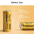 Positive pole flat top of Vapcell G53 26650 battery