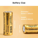 Positive pole flat top of Vapcell G53 26650 battery