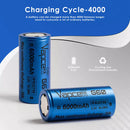 Close-up of Vapcell IFR32700 G60 cell showing 6000mAh 30A specs and flat top terminal