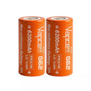 Two-pack VAPCELL IFR32700 G62 6200mAh LiFePO4 batteries in retail blister packaging