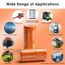 Vapcell G62 32700 battery used in a solar power storage system and in a high-power flashlight