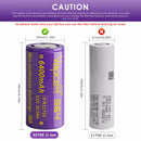 Infographic highlighting LiFePO4 safety, 4000 cycles, and 30A max discharge for Vapcell G64
