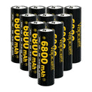 Vapcell G68 21700 rechargeable Li-ion battery 6800mAh 12.5A high capacity button top, 10 pieces, for flashlights, power banks, and DIY battery packs.
