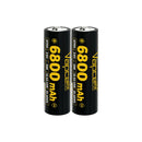 Vapcell G68 21700 rechargeable Li-ion battery 6800mAh 12.5A high capacity button top, 2 pieces, for flashlights, power banks, and DIY battery packs.