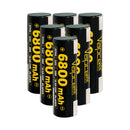 Vapcell G68 21700 rechargeable Li-ion battery 6800mAh 12.5A high capacity nickel tab, 6 pieces, for flashlights, power banks, and DIY battery pack assembly.