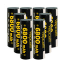 Vapcell G68 21700 rechargeable Li-ion battery 6800mAh 12.5A high capacity nickel tab, 8 pieces, for flashlights, power banks, and DIY battery pack assembly.