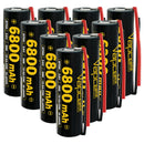 Vapcell G68 21700 rechargeable Li-ion battery 6800mAh 12.5A high capacity pre-wired with leads, 10 pieces, for flashlights, power banks, and DIY battery pack assembly.