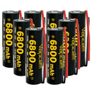 Vapcell G68 21700 rechargeable Li-ion battery 6800mAh 12.5A high capacity pre-wired with leads, 8 pieces, for flashlights, power banks, and DIY battery pack assembly.