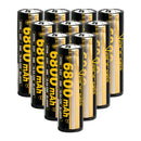 Vapcell G68 21700 rechargeable Li-ion battery 6800mAh 12.5A high capacity protected top with built-in protection circuit, 10 pieces, for flashlights, power banks, and DIY battery packs.
