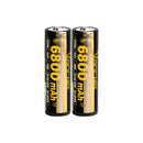 Vapcell G68 21700 rechargeable Li-ion battery 6800mAh 12.5A high capacity protected top with built-in protection circuit, 2 pieces, for flashlights, power banks, and DIY battery packs.