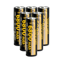 Vapcell G68 21700 rechargeable Li-ion battery 6800mAh 12.5A high capacity protected top with built-in protection circuit, 6 pieces, for flashlights, power banks, and DIY battery packs.