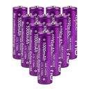 Vapcell H10 14500 1000mAh 3.7V 10A high-drain Li-ion battery 10-pack with Button Top terminal (adds ~2mm length). A+ grade, true capacity for high-power flashlights, RC toys, and vape mods.