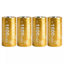 Vapcell H16 18350 1600mAh 5A IMR 2-pack showing flat and button top options