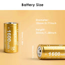 Flat top and button top Vapcell H16 18350 batteries side by side