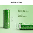 Ten Vapcell INR18500 batteries organized in two clear 5-bay cases