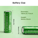 Ten Vapcell INR18500 batteries organized in two clear 5-bay cases